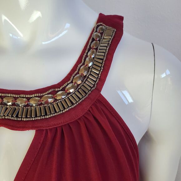 NEW Tempted Plus Size Maroon Beaded Tank - Picture 4 of 8